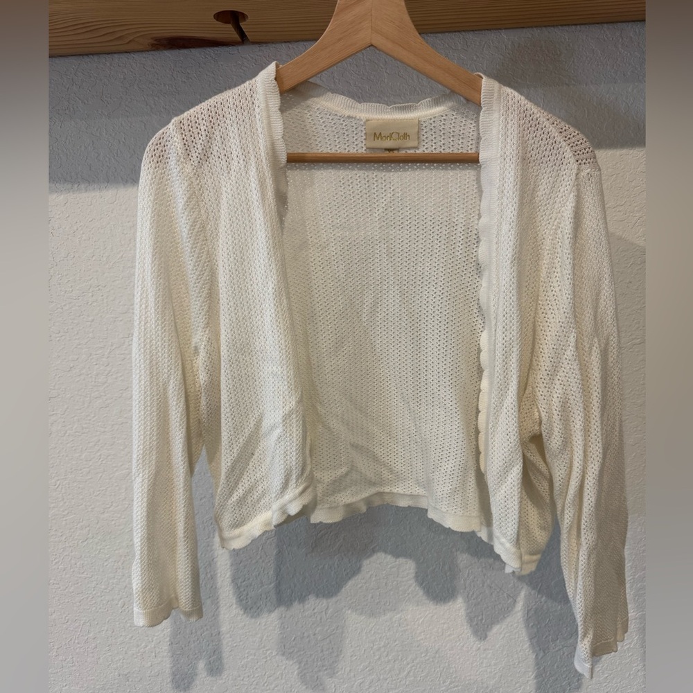 Modcloth Ivory Open Knit Cardigan